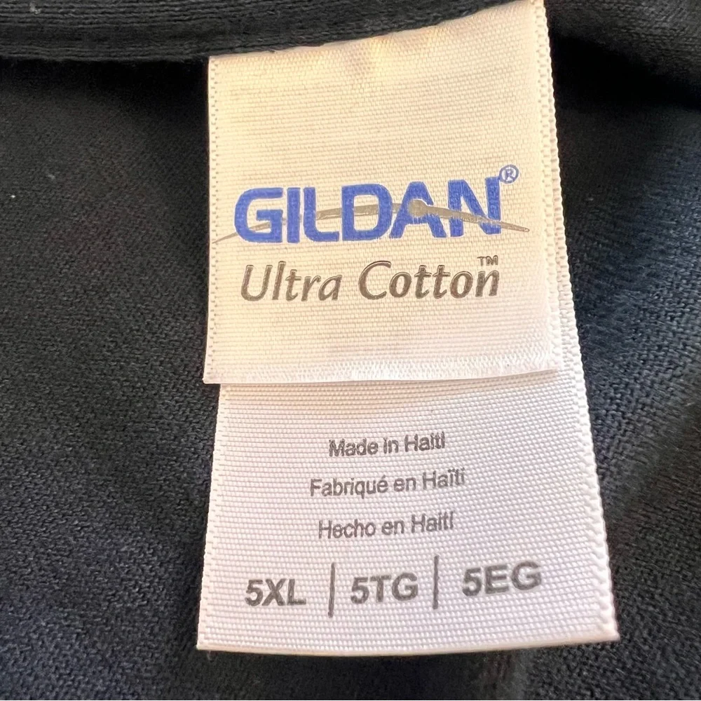 Gildan Ultra Cotton Bark Tees 5XL Black Graphic Ghost Short Sleeve T-Shirt